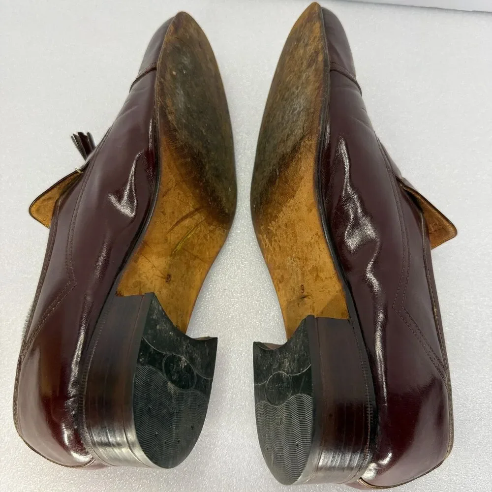 Jonathan Richards Oxford Shoes Men 9 Cordovan Leather Tasseled Slip On Cap Toe